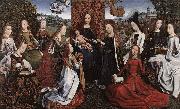Master of the Saint Lucy Legend Virgin Surrounded by Female Saints oil painting on canvas